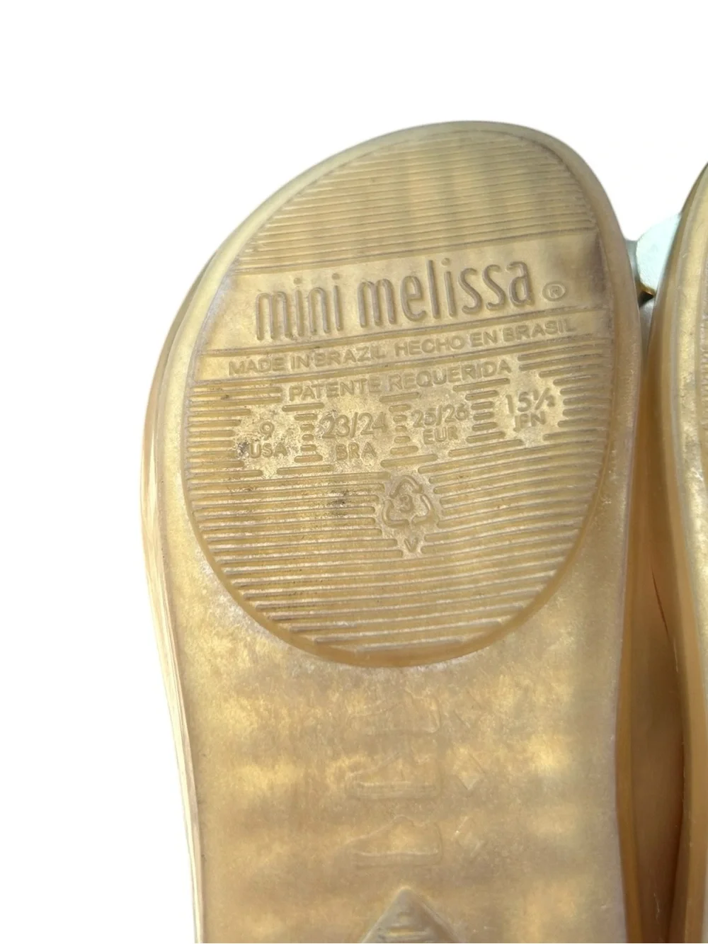 Mini Melissa Gold Butterfly Shoes Mary Janes Peep Toe Toddler Sz 9